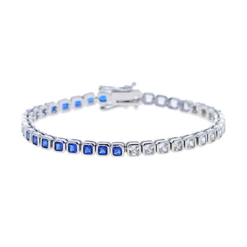 image-Various Shaped Geometric Bezel Cubic Zirconia 5A CZ Tennis Chain Bracelet Classic Fashion Women Jewelry