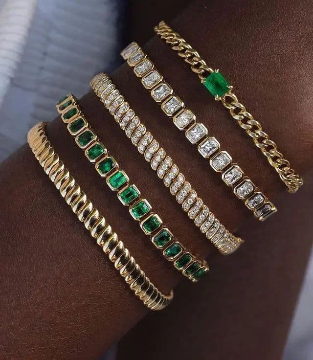 image-Various Shaped Geometric Bezel Cubic Zirconia 5A CZ Tennis Chain Bracelet Classic Fashion Women Jewelry