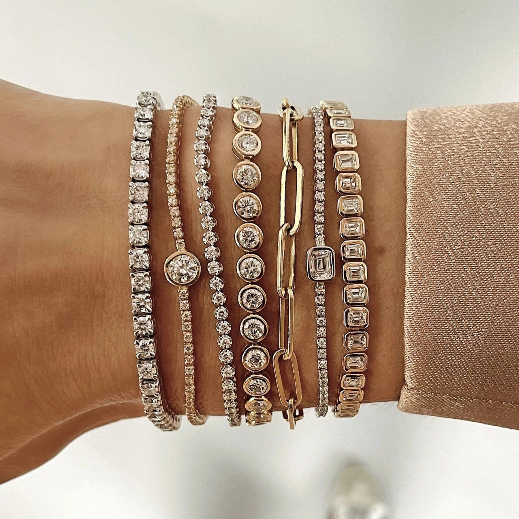 image-Various Shaped Geometric Bezel Cubic Zirconia 5A CZ Tennis Chain Bracelet Classic Fashion Women Jewelry