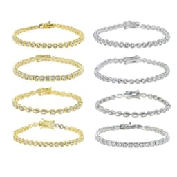 image-Various Shaped Geometric Bezel Cubic Zirconia 5A CZ Tennis Chain Bracelet Classic Fashion Women Jewelry