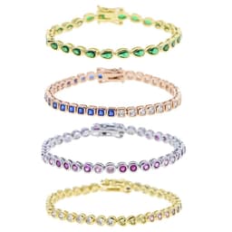 image-Various Shaped Geometric Bezel Cubic Zirconia 5A CZ Tennis Chain Bracelet Classic Fashion Women Jewelry