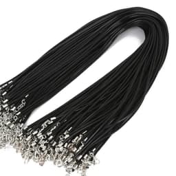image-100pcs/Lot Bulk 1-2MM Black Wax Leather Snake Necklaces Cord String Rope Wire Extender Chain For Jewelry Making Wholesale