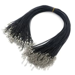 image-100pcs/Lot Bulk 1-2MM Black Wax Leather Snake Necklaces Cord String Rope Wire Extender Chain For Jewelry Making Wholesale