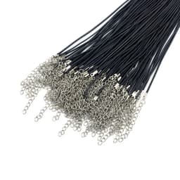 image-100pcs/Lot Bulk 1-2MM Black Wax Leather Snake Necklaces Cord String Rope Wire Extender Chain For Jewelry Making Wholesale