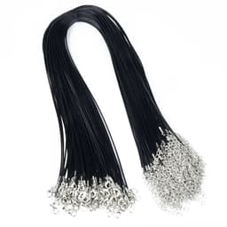 image-100pcs/Lot Bulk 1-2MM Black Wax Leather Snake Necklaces Cord String Rope Wire Extender Chain For Jewelry Making Wholesale