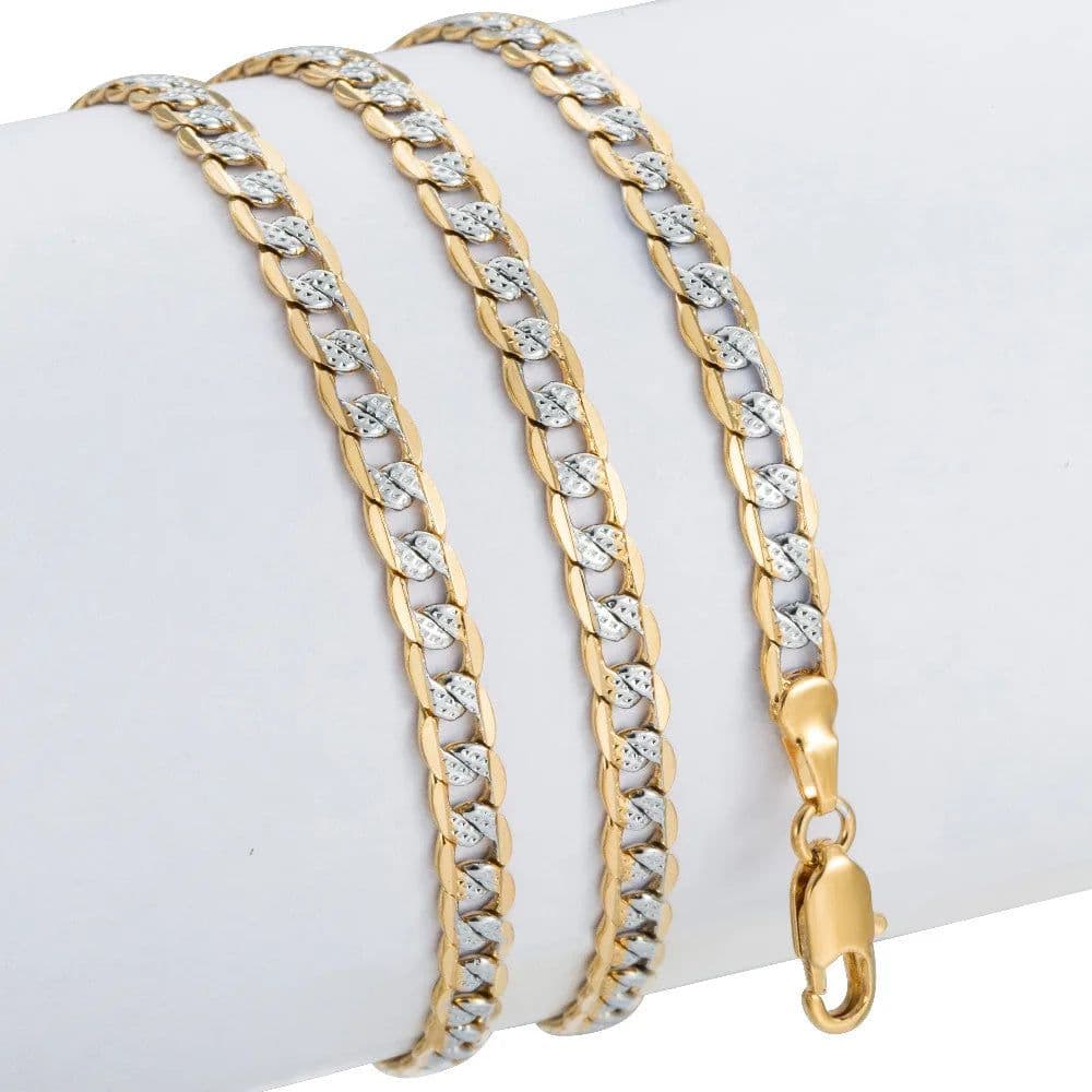 image-Trendsmax Gold Color Chain Necklace For Men Women Cuban Link Chain Male Necklace Fashion Men's Jewelry Wholesale Gifts 4mm GN64