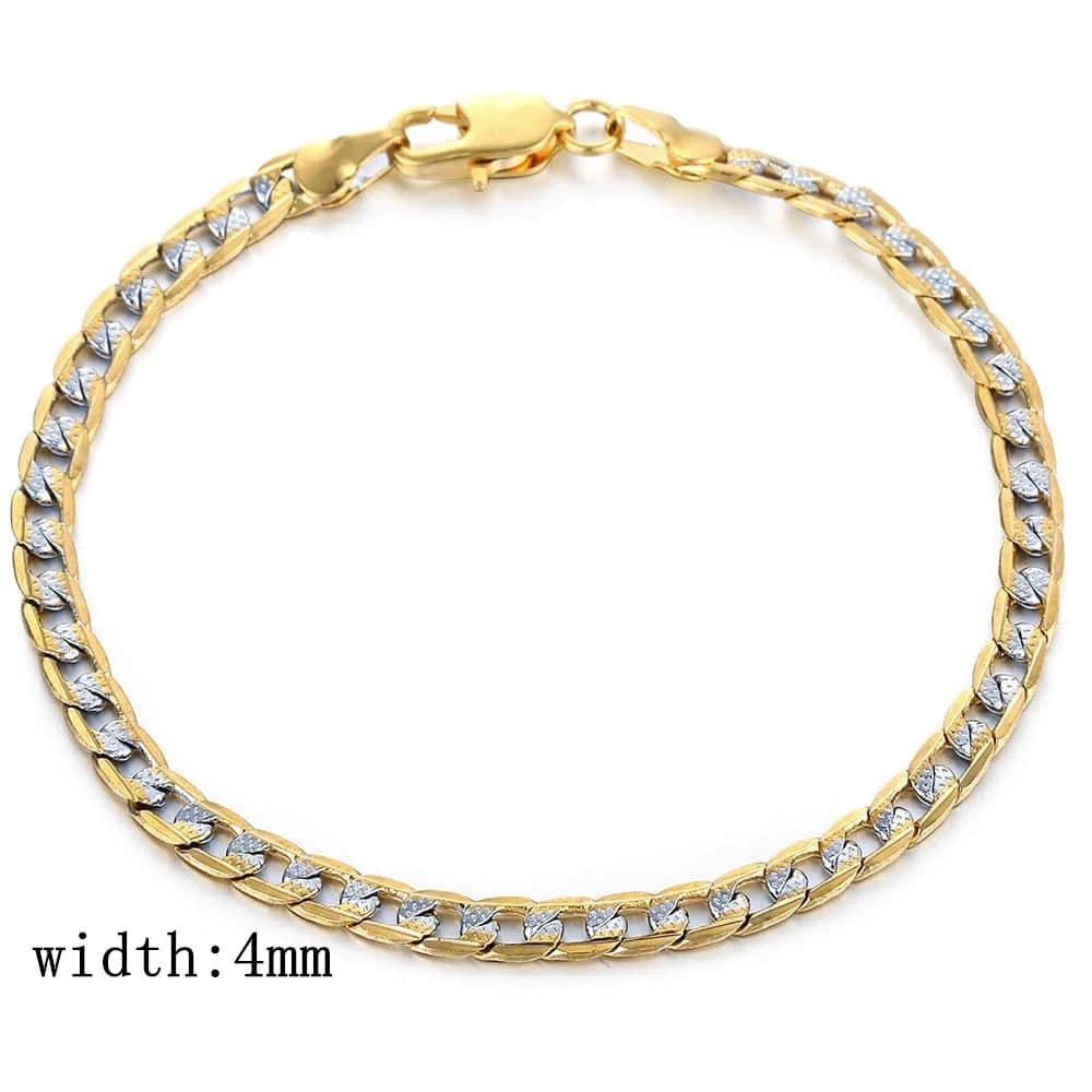 image-Trendsmax Gold Color Chain Necklace For Men Women Cuban Link Chain Male Necklace Fashion Men's Jewelry Wholesale Gifts 4mm GN64
