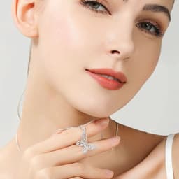 image-DOTEFFIL 925 Sterling Silver Butterfly Pendant Necklace 18/20/22/24/28/30 inch Snake Chain For Women Wedding Engagement Jewelry