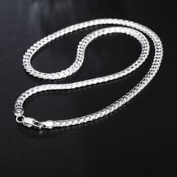 image-925 Sterling Silver Christmas Gifts European Style 6MM Flat Chain Necklace Bracelets Fashion for Man Women Jewelry Sets S085