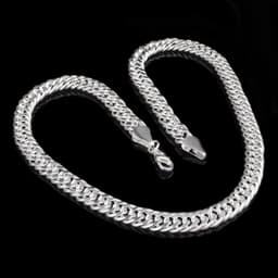 image-Aravant 925 Silver 10MM Link Chain Necklace For Men Women Fashion Jewelry Gifts