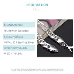 image-Aravant 925 Silver 10MM Link Chain Necklace For Men Women Fashion Jewelry Gifts