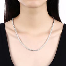 image-DOTEFFIL 925 Sterling Silver 16/18/20/22/24/26/30 Inch Snake Chain Bracelet Necklace Sets For Women Man Fashion Charm Jewelry