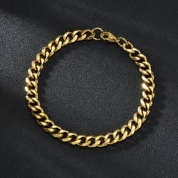 image-Sifisrri Punk Men 3/5/7mm Stainless Steel Curb Cuban Link Chain Bracelets Gold Color Solid Chains Unisex Wrist Jewelry Gift