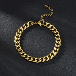 image-Sifisrri Punk Men 3/5/7mm Stainless Steel Curb Cuban Link Chain Bracelets Gold Color Solid Chains Unisex Wrist Jewelry Gift