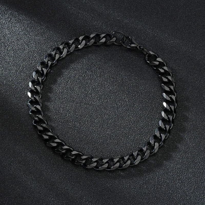 image-Sifisrri Punk Men 3/5/7mm Stainless Steel Curb Cuban Link Chain Bracelets Gold Color Solid Chains Unisex Wrist Jewelry Gift