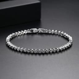 image-LUOTEEMI Brand Hot Selling Women Tennis Bracelet Luxury Round Clear CZ Beads Tennis Bangles for Men bijoux femme Unusual Jewelry