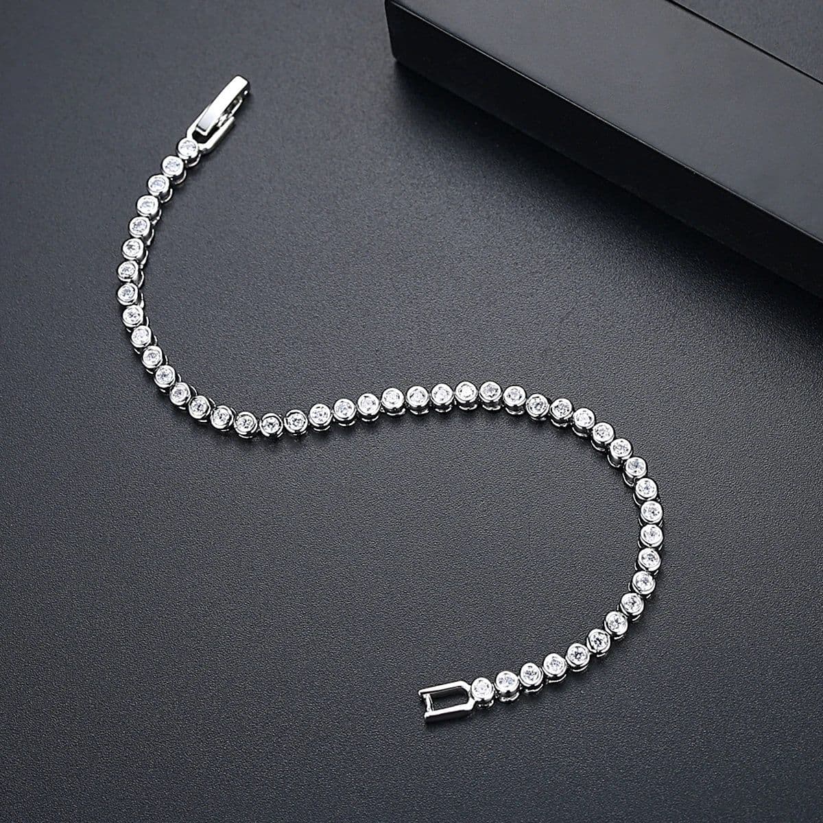 image-LUOTEEMI Brand Hot Selling Women Tennis Bracelet Luxury Round Clear CZ Beads Tennis Bangles for Men bijoux femme Unusual Jewelry