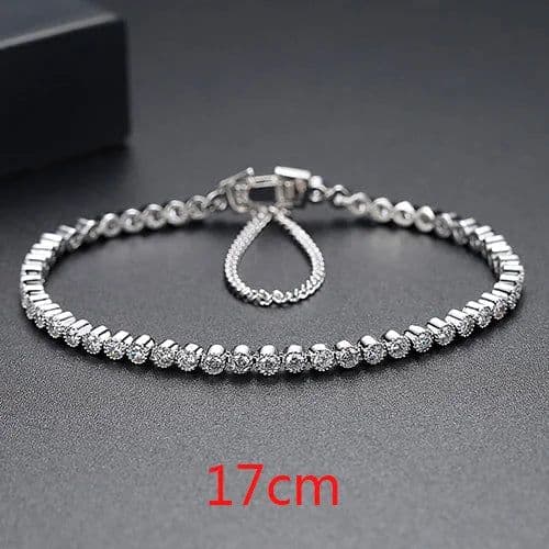 image-LUOTEEMI Brand Hot Selling Women Tennis Bracelet Luxury Round Clear CZ Beads Tennis Bangles for Men bijoux femme Unusual Jewelry