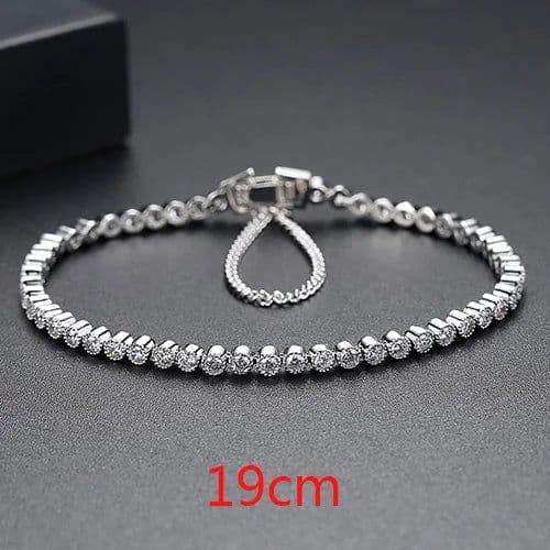 image-LUOTEEMI Brand Hot Selling Women Tennis Bracelet Luxury Round Clear CZ Beads Tennis Bangles for Men bijoux femme Unusual Jewelry
