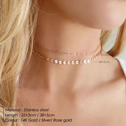 image-eManco Chain Necklace Chain Stacking Multiple Thin Chain Ladies 316 Stainless Steel Chain Jewelry