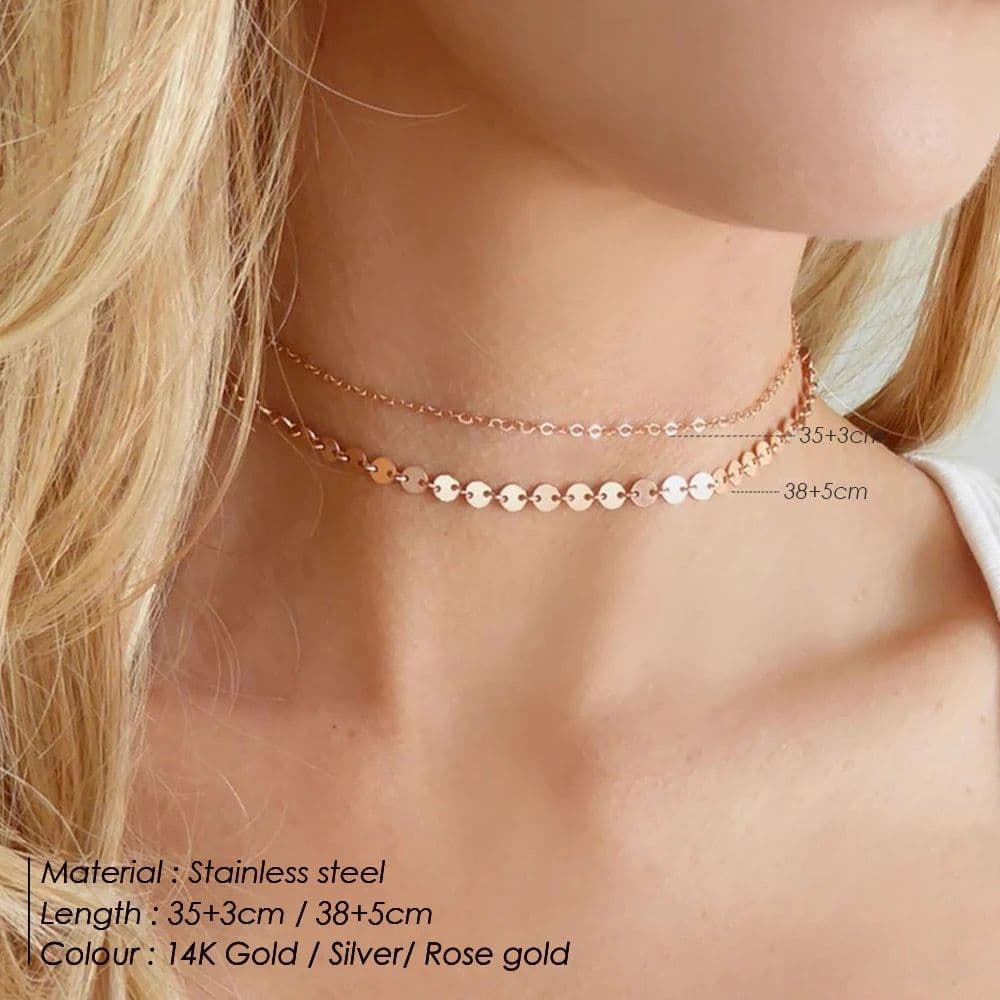 image-eManco Chain Necklace Chain Stacking Multiple Thin Chain Ladies 316 Stainless Steel Chain Jewelry