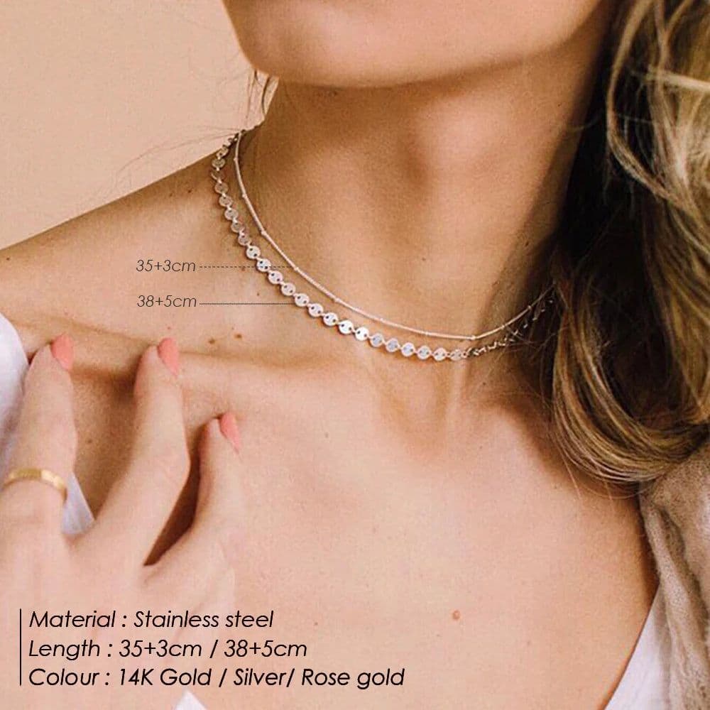 image-eManco Chain Necklace Chain Stacking Multiple Thin Chain Ladies 316 Stainless Steel Chain Jewelry