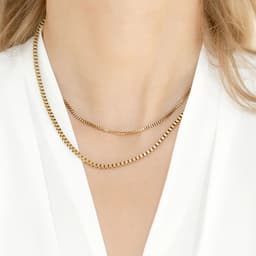 image-eManco Chain Necklace Chain Stacking Multiple Thin Chain Ladies 316 Stainless Steel Chain Jewelry