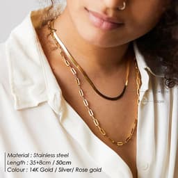 image-eManco Chain Necklace Chain Stacking Multiple Thin Chain Ladies 316 Stainless Steel Chain Jewelry