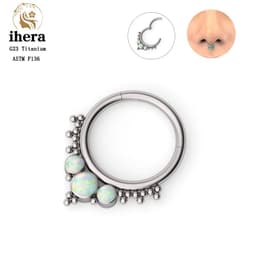 image-G23 Titanium Opal Nose Ring 8/10mm Septum Piercing Clicker Women Men Ear Cartilage Piercing Earring Body Jewelry