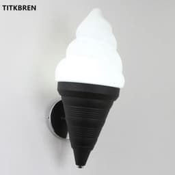 image-Dessert Shop Restaurant Ice Cream Cones Wall Lamp Creative Children's Room Bedside LED Lights Art Deco Fixture Home Lighting