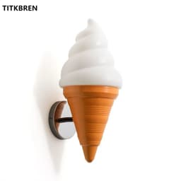 image-Dessert Shop Restaurant Ice Cream Cones Wall Lamp Creative Children's Room Bedside LED Lights Art Deco Fixture Home Lighting