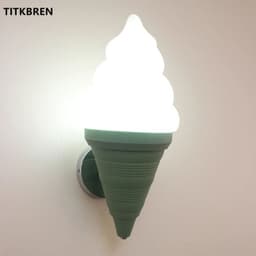 image-Dessert Shop Restaurant Ice Cream Cones Wall Lamp Creative Children's Room Bedside LED Lights Art Deco Fixture Home Lighting