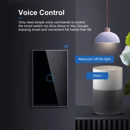 image-GIRIER Smart Wifi Touch Switch No Neutral Wire Required Smart Home 1/2/3 Gang Light Switch 100-240V Works with Alexa Hey Google