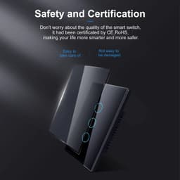 image-GIRIER Smart Wifi Touch Switch No Neutral Wire Required Smart Home 1/2/3 Gang Light Switch 100-240V Works with Alexa Hey Google