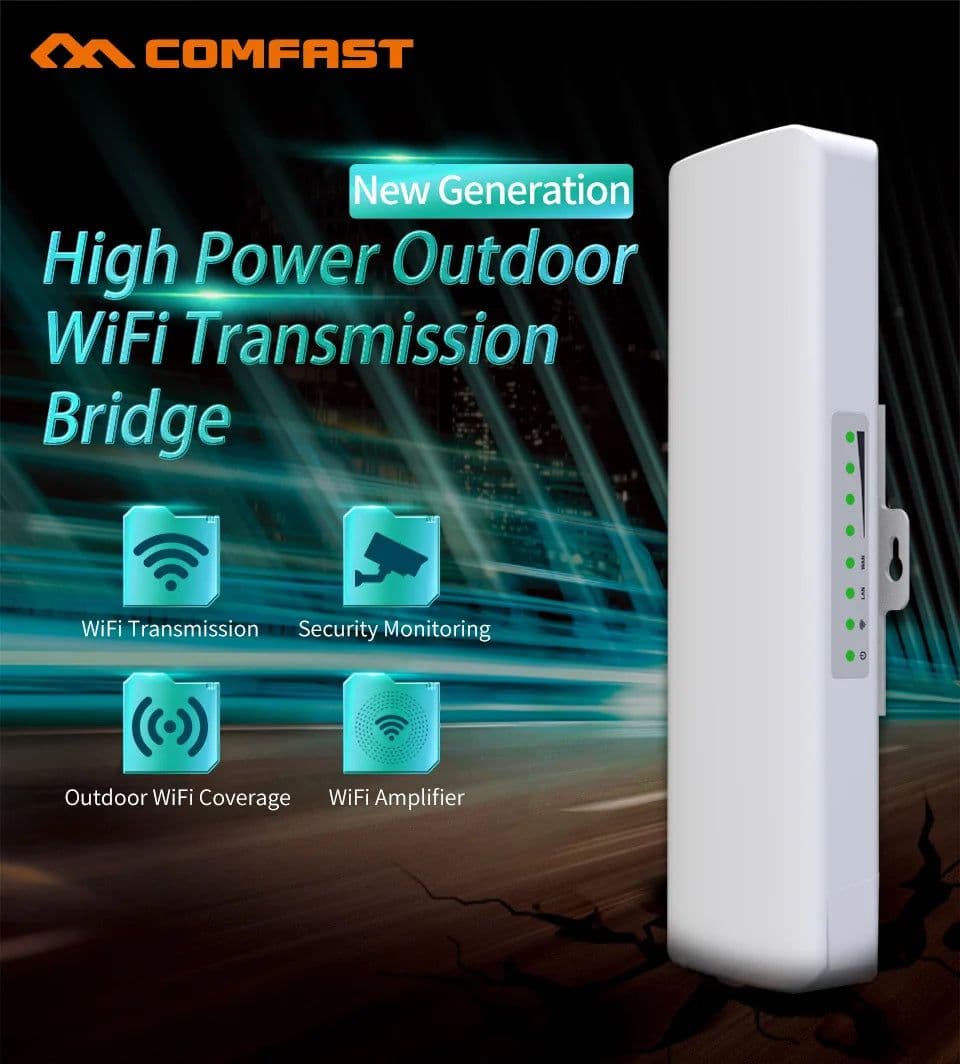 image-COMFAST CF-E314NV2 300Mbps 2.4GHz Outdoor Mini Wireless AP Bridge WIFI CPE Access Point Dual 2*14dBi WI-FI Antenna Nanostation