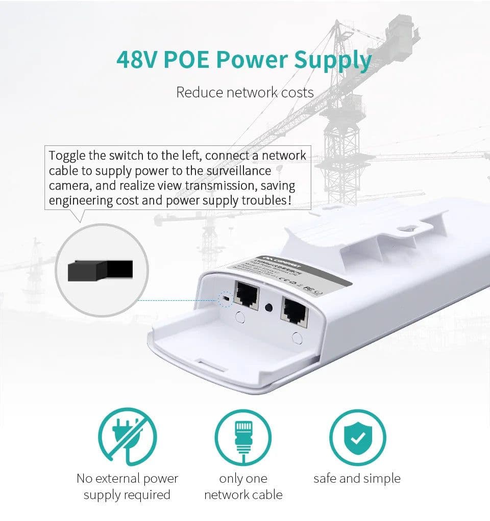 image-COMFAST CF-E314NV2 300Mbps 2.4GHz Outdoor Mini Wireless AP Bridge WIFI CPE Access Point Dual 2*14dBi WI-FI Antenna Nanostation