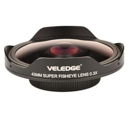 image-VELEDGE Ultra Fisheye Lens Adapter 37MM/43MM 0.3X HD Fisheye Wide Lens Adapter with Hood Only for Video Cameras Camcorders