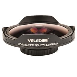 image-VELEDGE Ultra Fisheye Lens Adapter 37MM/43MM 0.3X HD Fisheye Wide Lens Adapter with Hood Only for Video Cameras Camcorders