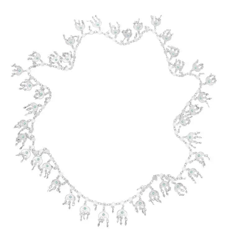 image-Gold Plated Coins Leaf Tassel Body Chains Kurd Kortek Afghan Ethnic India Thailand Bride Wedding Party Body Jewelry Accessories