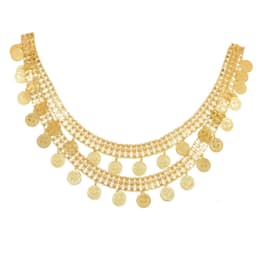 image-Gold Plated Coins Leaf Tassel Body Chains Kurd Kortek Afghan Ethnic India Thailand Bride Wedding Party Body Jewelry Accessories
