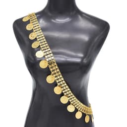 image-Gold Plated Coins Leaf Tassel Body Chains Kurd Kortek Afghan Ethnic India Thailand Bride Wedding Party Body Jewelry Accessories