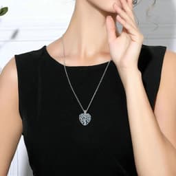 image-Eudora 20mm Lava Necklace Pendant Heart Volcanic Stone Tree of life Cage Pendant Necklace For DIY Essential Oil Perfume KFC10N20