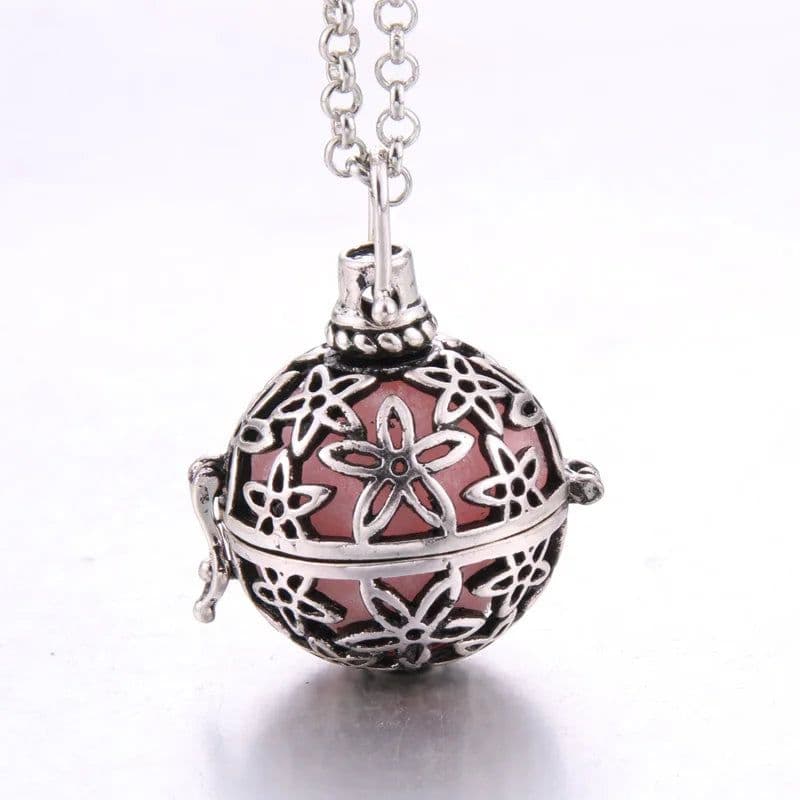 image-Women Aromatherapy perfume Essential Oil Diffuser Locket Hollow Cage Aroma Diffuser Locket Pendants For Making Jewelry DIY