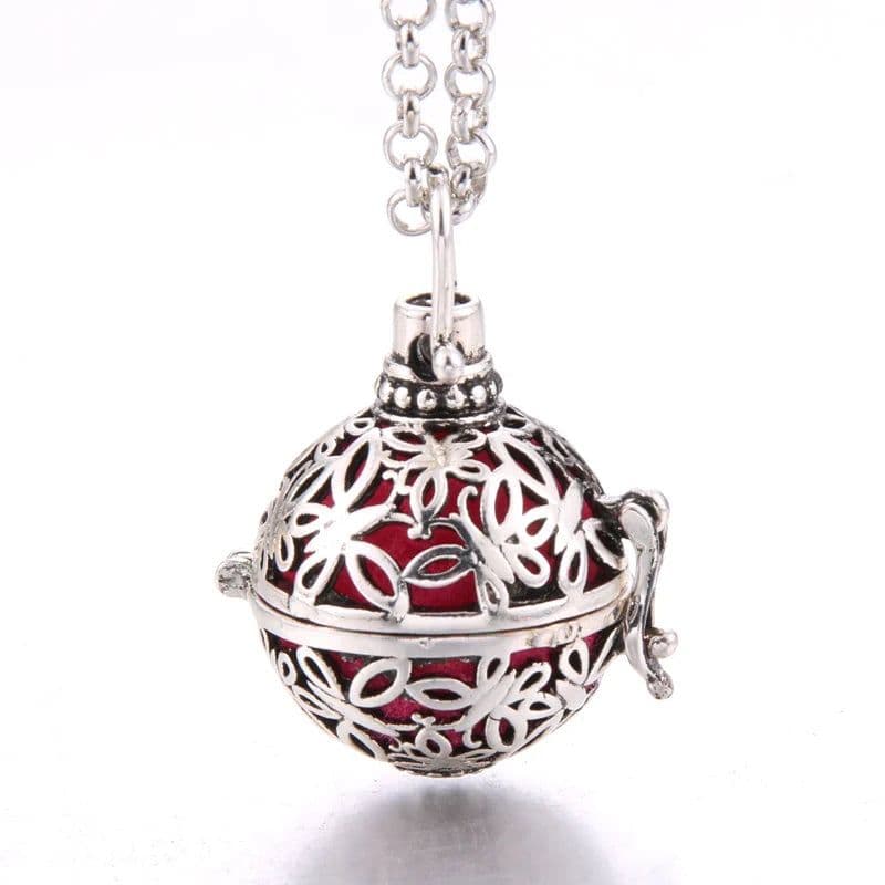 image-Women Aromatherapy perfume Essential Oil Diffuser Locket Hollow Cage Aroma Diffuser Locket Pendants For Making Jewelry DIY