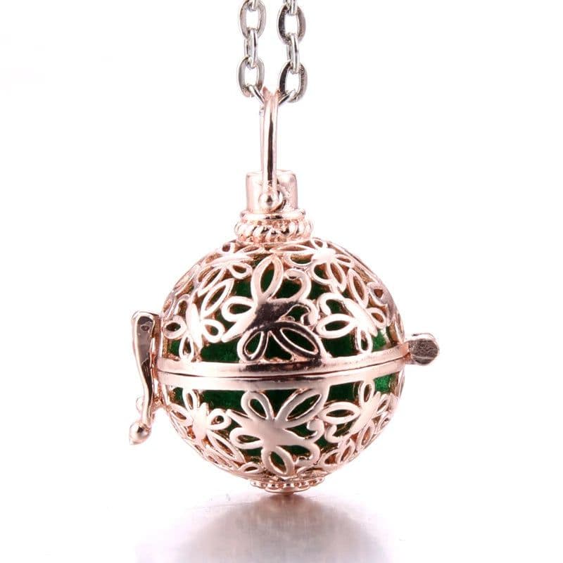 image-Women Aromatherapy perfume Essential Oil Diffuser Locket Hollow Cage Aroma Diffuser Locket Pendants For Making Jewelry DIY