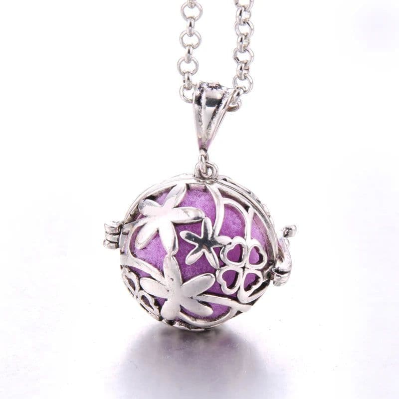 image-Women Aromatherapy perfume Essential Oil Diffuser Locket Hollow Cage Aroma Diffuser Locket Pendants For Making Jewelry DIY