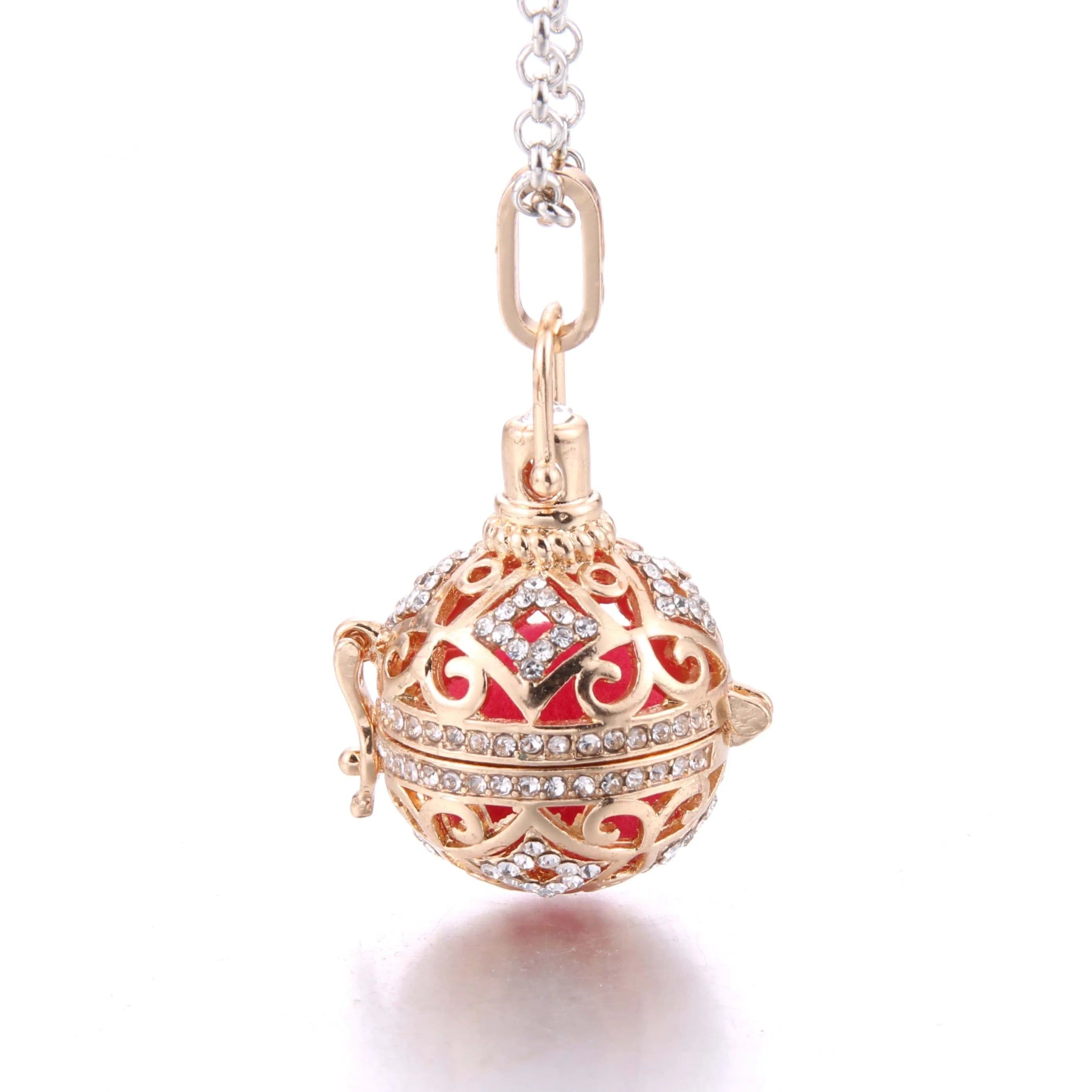 image-Women Aromatherapy perfume Essential Oil Diffuser Locket Hollow Cage Aroma Diffuser Locket Pendants For Making Jewelry DIY