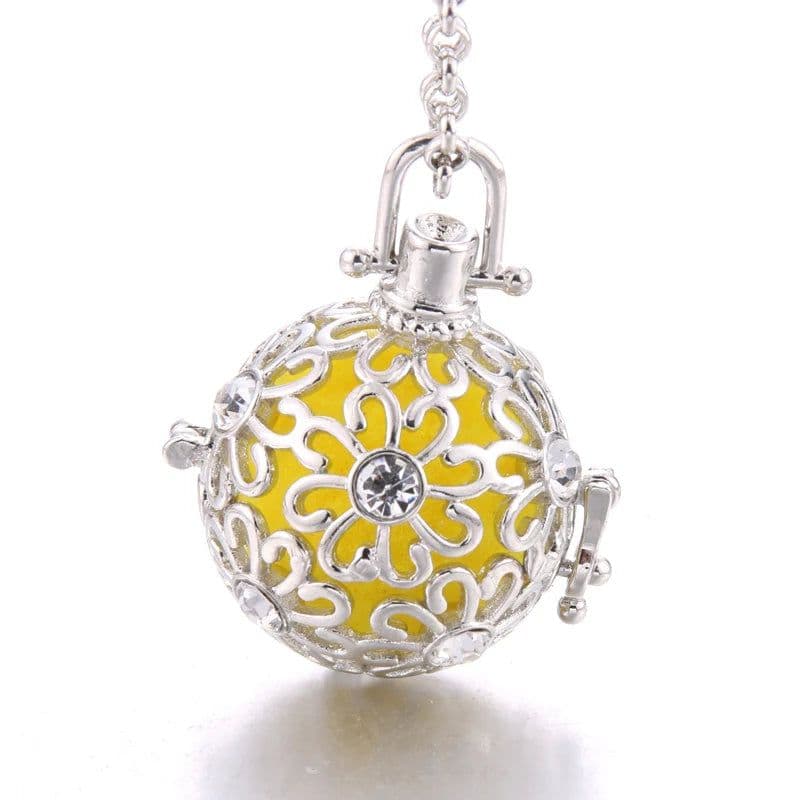 image-Women Aromatherapy perfume Essential Oil Diffuser Locket Hollow Cage Aroma Diffuser Locket Pendants For Making Jewelry DIY