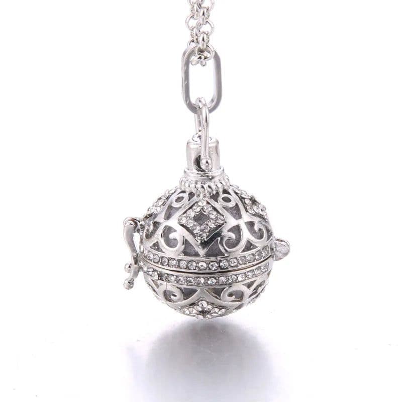 image-Women Aromatherapy perfume Essential Oil Diffuser Locket Hollow Cage Aroma Diffuser Locket Pendants For Making Jewelry DIY
