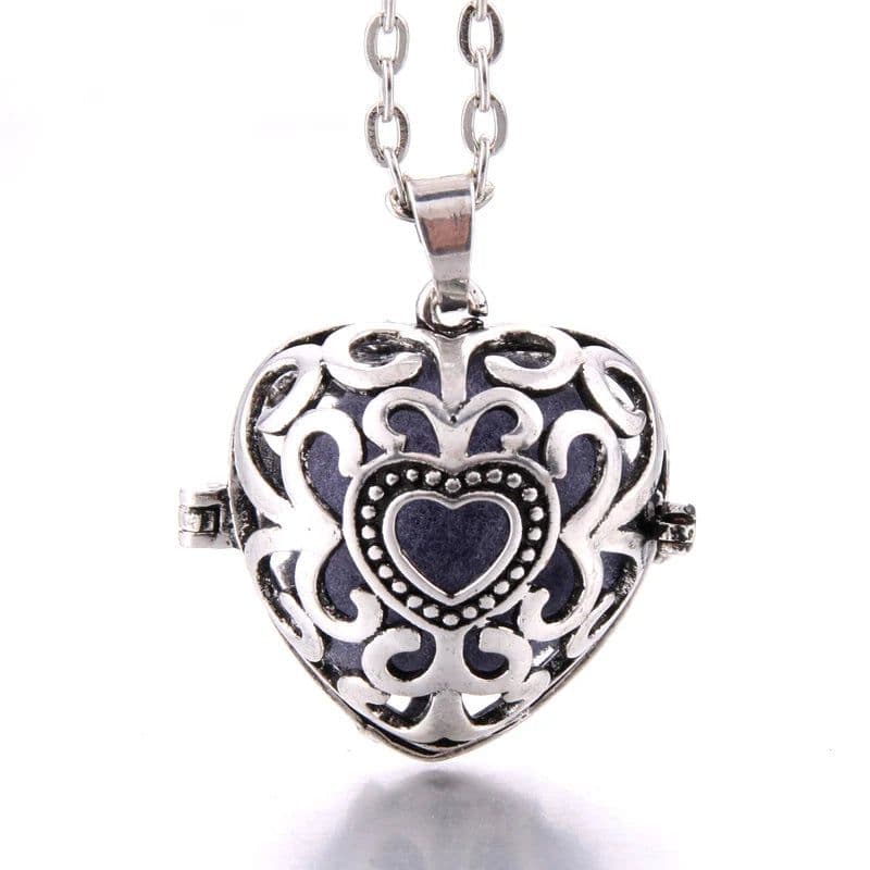 image-Women Aromatherapy perfume Essential Oil Diffuser Locket Hollow Cage Aroma Diffuser Locket Pendants For Making Jewelry DIY